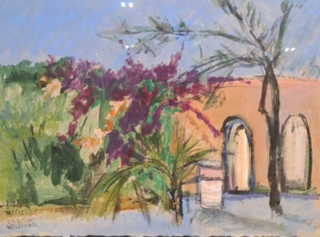 Acryl schilderij, Maya Wildevuur, Marakesh Marokko, 2002